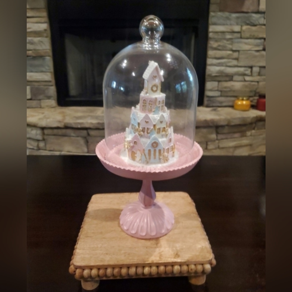 Pastel Holiday Cloche Decor-NWT